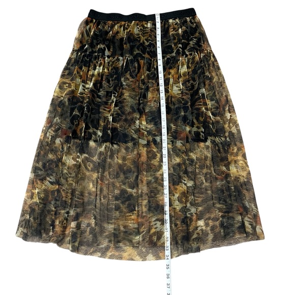 DKNY Animal Print Mesh Tulle Skirt  Midi Elastic Waist: Large - Picture 8 of 9